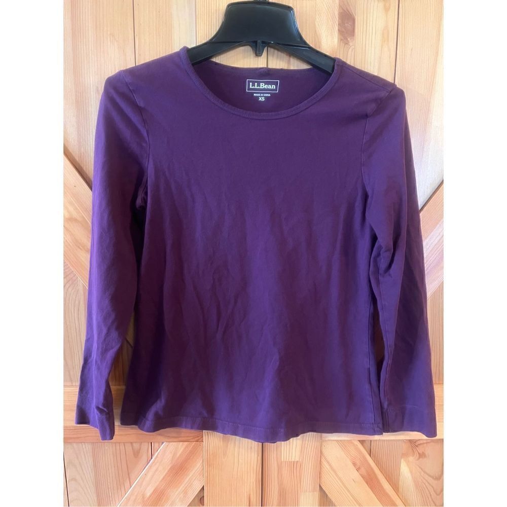 LL Bean Women's Casual Long Sleeve Shirt Size XS Purple (1025)